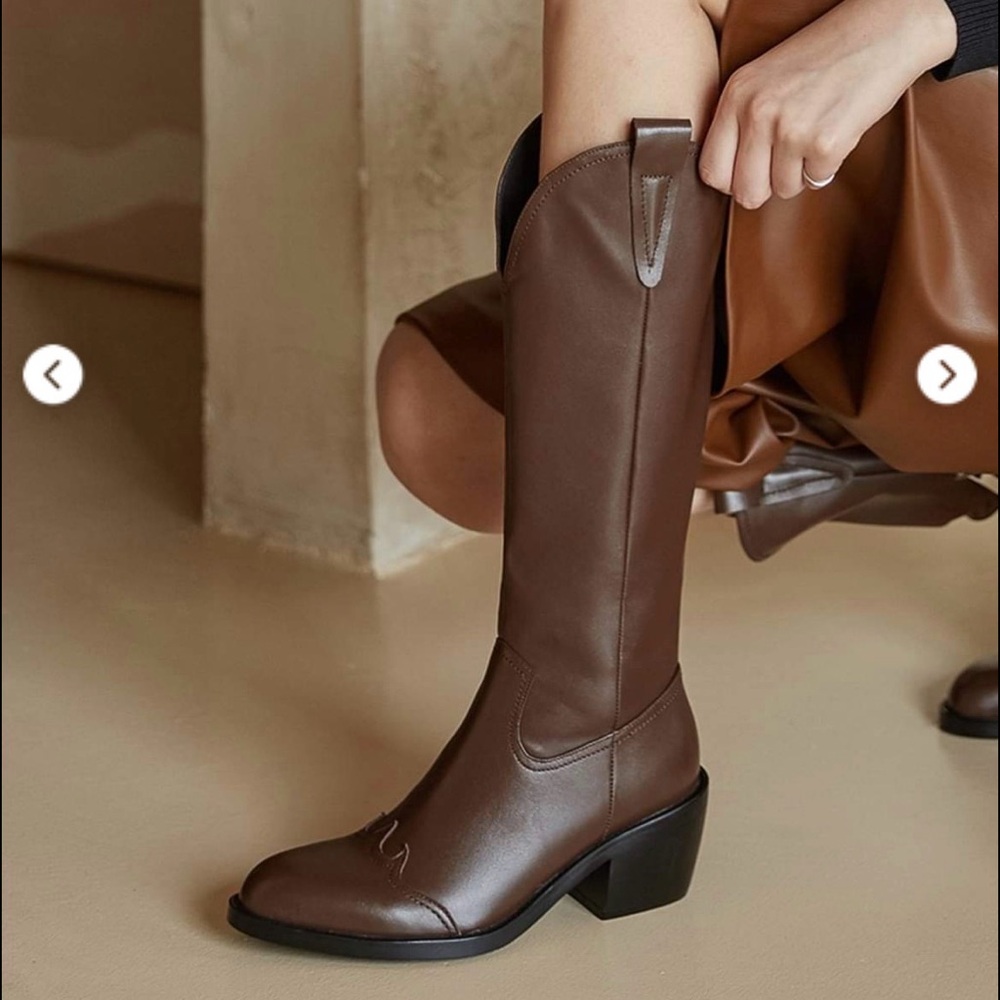 Calista black cowboy boots